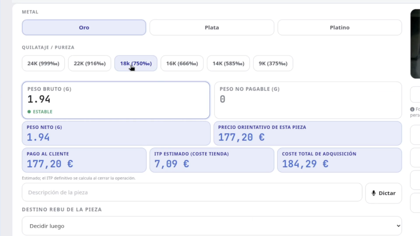 Peso en báscula conectada